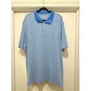 Vineyard Vines Blue and White Striped Polo Shirt